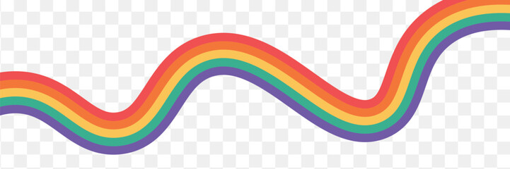 Vintage retro style vector lines, rainbow wavy stripes