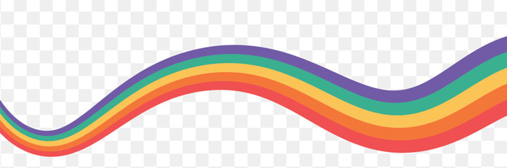 Vintage retro style vector lines, rainbow wavy stripes
