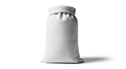 White Textured Fabric Sack Isolated for Product Mockup or Design