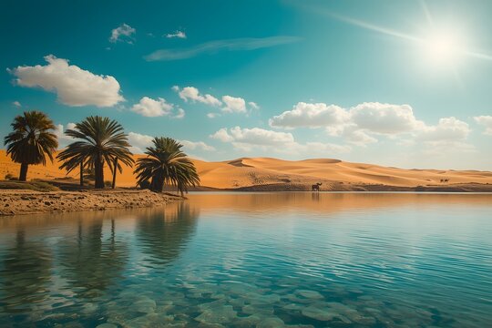 Lake Desert Idyllic in the Sand Sea.