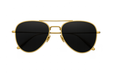 Aviator sunglasses with gold frame and dark lenses