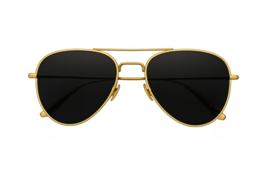Aviator sunglasses with gold frame and dark lenses