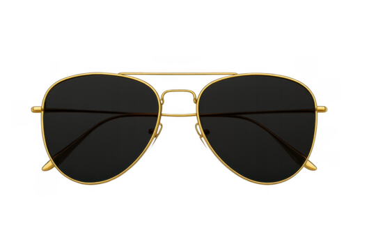 Golden aviator sunglasses with dark lenses protecting eyes