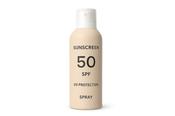 Sunscreen spray bottle offering spf 50 uv protection