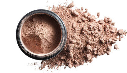 Light brown powder cosmetic, loose and in compact