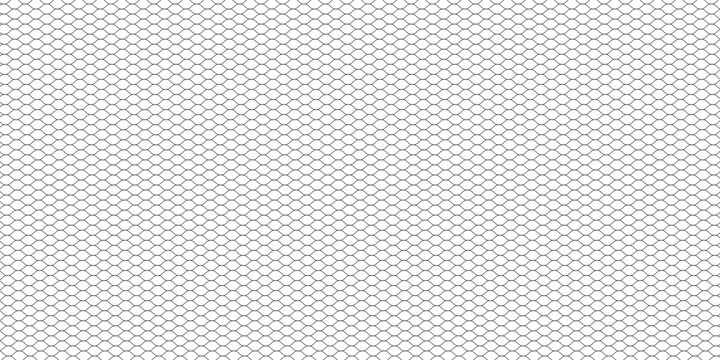 Wire mesh fence isolated on white background. Mesh texture for fishing nets. Seamless black pattern for sportswear or soccer goal, volleyball net, basketball hoop, hockey, athletics.
