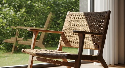 Wooden Chair by Sunlit Window