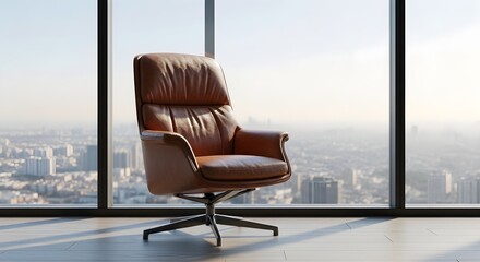 Modern Office with Leather Swivel Chair