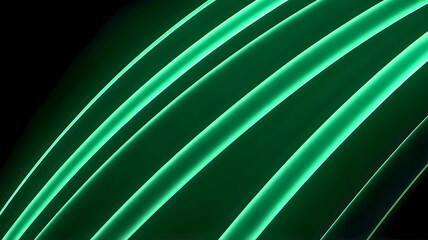 Obraz premium Abstract green lines on a black background | Modern design and visual elements for digital artwork