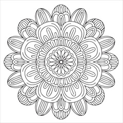 vector illustration of a flower mandala coloring page