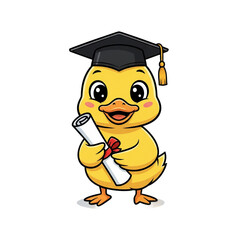 a cartoon yellow duck wearing a graduation cap, highly detailed, cute, 3D render, smooth, vivid colors, photorealistic