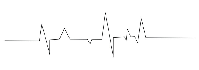 Fototapeta premium stethoscope integrated into ECG heartbeat line illustration, symbolizing heart checkup, diagnostics and cardiology in minimalist vector style