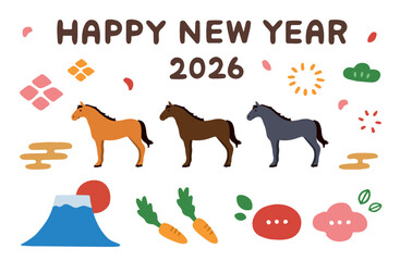 2026年お正月イラスト素材セット