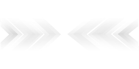 Technology banner design with white and grey arrows. Abstract geometric vector background