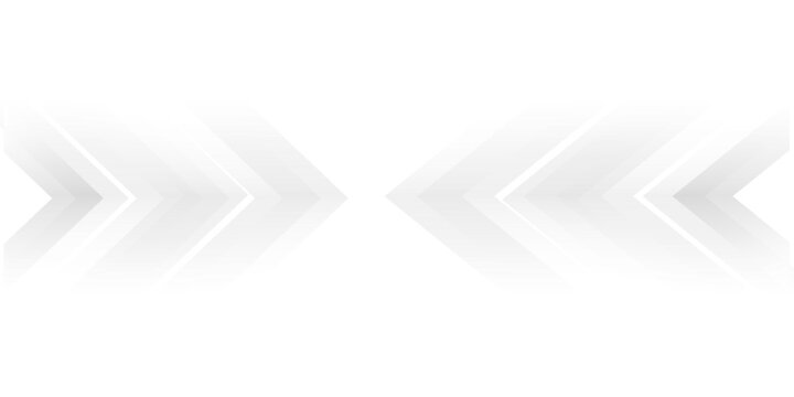 Technology banner design with white and grey arrows. Abstract geometric vector background