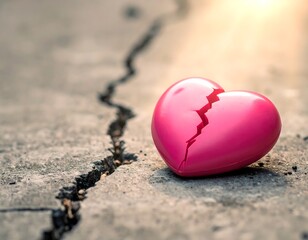 Obraz premium 失意と絶望、深い傷を負った踏まれたハートの心