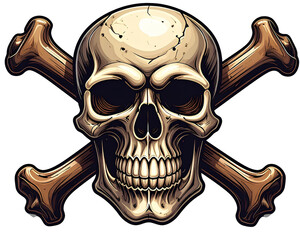 Firefly_Crossbones skull mark flat illustration ( danger - warning) - png ( background transp (2)