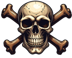 Firefly_Crossbones skull mark flat illustration ( danger - warning) - png ( background transp (2)