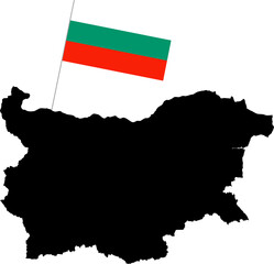 Bulgaria Map With National Flag Colors – Vector Graphic Design