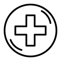 Obraz premium Medical Cross Vector Line Icon Design