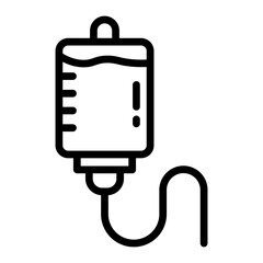 IV Drip Vector Line Icon Design