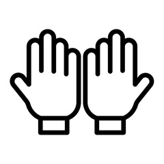 Surgical Gloves Vector Line Icon Design