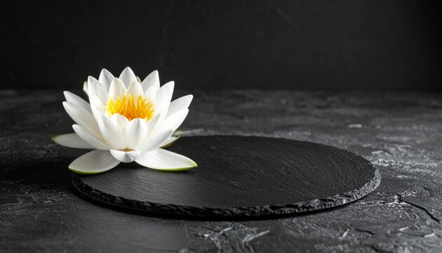 Lotus on Slate Plate