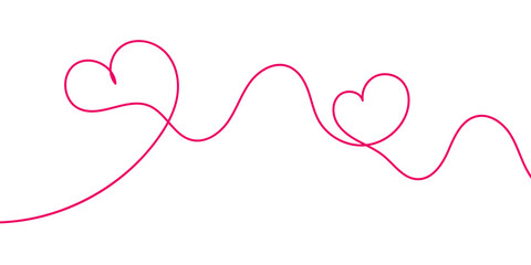 Minimal continuous one line love drawing, vector png