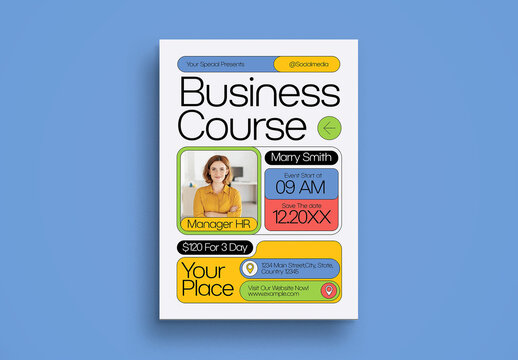 White And Black Utilitarian Business Course Flyer Layout