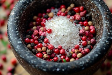 Bowl of red cranberries with coarse sugar crystals on top