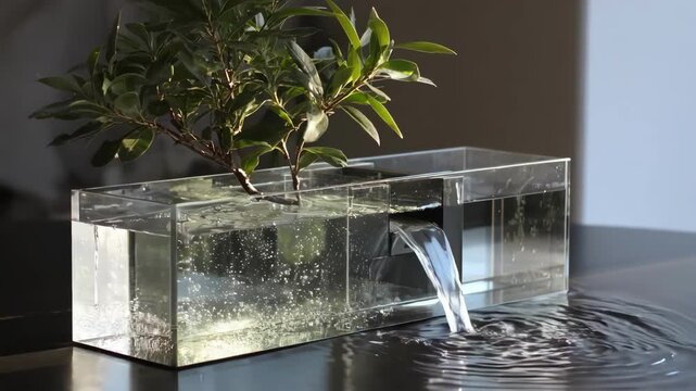 Medium angle of a capillary selfwatering planter demonstrating the upward water flow from the base ensuring efficient hydration with minimal effort.