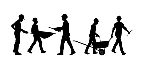 Silhouette of construction worker