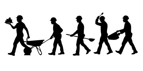 Silhouette of construction worker