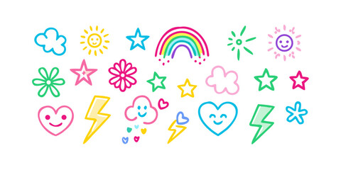 Hand drawn doodle elements for decoration