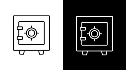 Safebox  White Icon Set Design	