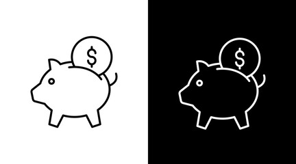 Savings  White Icon Set Design	
