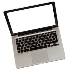modern laptop or macbook ; isolated on a transparent background