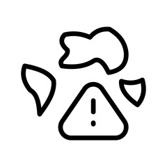 Broken Global Network icon set featuring disrupted connectivity, network failure, internet issues, and worldwide communication problems in a clean modern line style