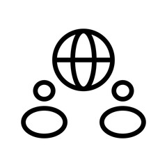 Global Networking icon set featuring international connections, worldwide communication, data exchange, and digital collaboration in a clean modern line style