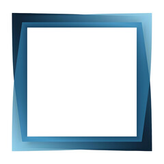 Fototapeta premium Creative vector illustration of a modern blue square border with a layered, slightly rotated design for text or photos