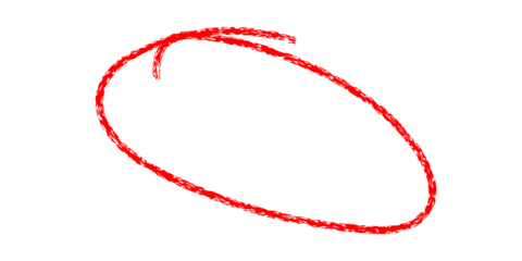 hand drawing different circles isolated on the transparent background, Handwritten red circle. For marking text, numbers, marker pen, pencil, logo, hand-drawn doodle grunge circle highlights