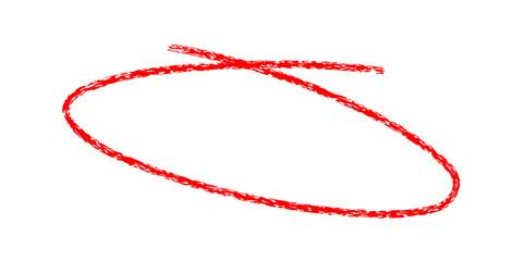 hand drawing different circles isolated on the transparent background, Handwritten red circle. For...