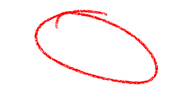 hand drawing different circles isolated on the transparent background, Handwritten red circle. For marking text, numbers, marker pen, pencil, logo, hand-drawn doodle grunge circle highlights