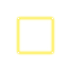 Yellow Neon Frame Icon &ndash; Bold Square Border Design