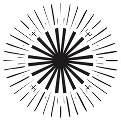 Obraz premium Hand Drawn Sunburst Rays Retro Comic Pop Art Style Graphic Element Vector