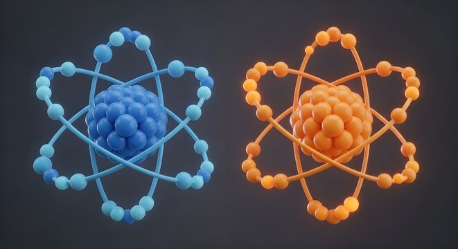 atom model on black background