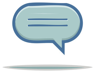 Blue Speech Bubble with Lines Simple Communication Symbol Dialogue Concept