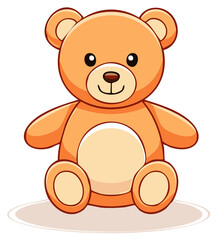 Obraz premium Cartoon illustration of a happy teddy bear with a cheerful expression