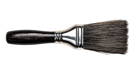 Closeup of a paint brush isolated on transparent background