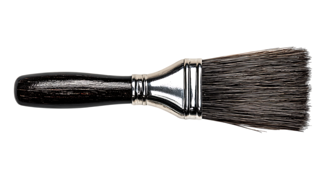 Closeup of a paint brush isolated on transparent background - Powered by Adobe